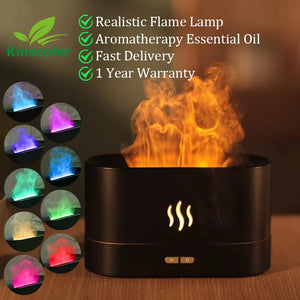 Aroma Diffuser & Humidifier with Flame Light