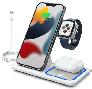 3-in-1 Wireless Charging Dock for Apple Watch, AirPods & iPhone